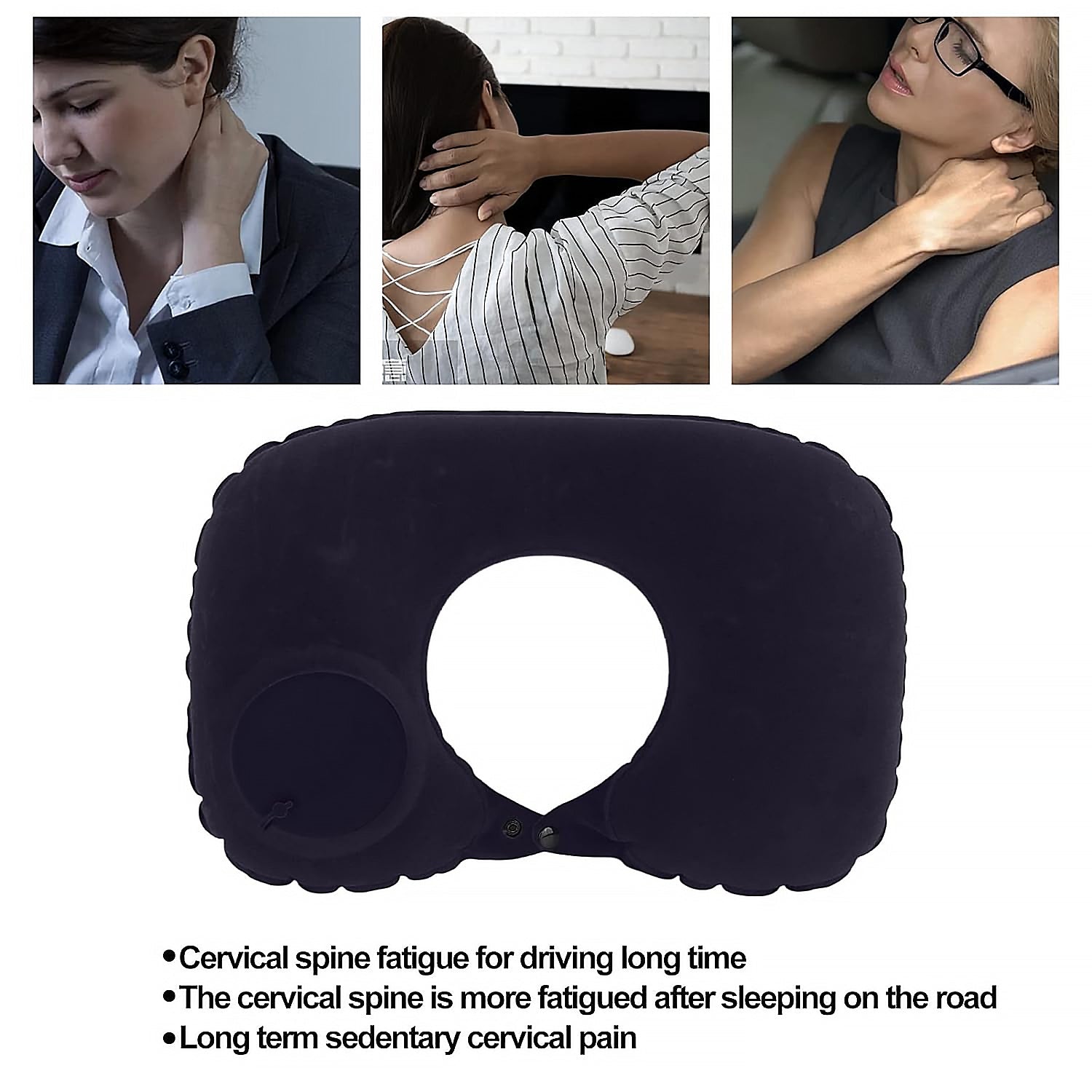 8512 3 in 1 Comfortable Travel Sleeping Kit, Neck Pillow, Eye Mask & Ear Plug Set Inflatable Plane Sleeping Pillow Head Neck Support Pillows for Travel Airplane Office, Black 8512 3 in 1 Comfortable Travel Sleeping Kit, Neck Pillow, Eye Mask & Ear Plug Set Inflatable Plane Sleeping Pillow Head Neck Support Pillows for Travel Airplane Office, Black